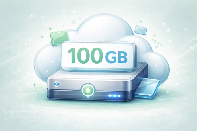 [SDSQ100M] 100 GB espacio en disco de servidor (Mensual)