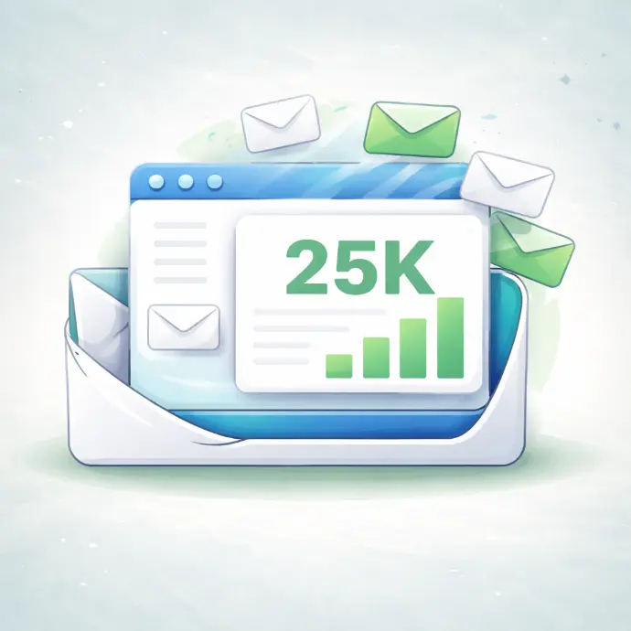 Buzón de correo masivo para marketing 25k correos al mes, integrado con Odoo